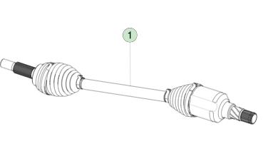 Tesla Model X – półoś napędowa przednia lewa OEM 1027113-00-B